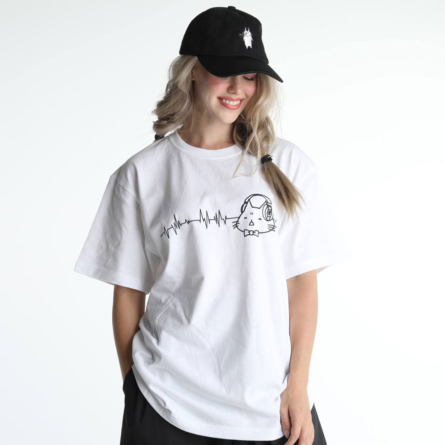 MINT NeKO Headphone T-shirt WH-BK・M