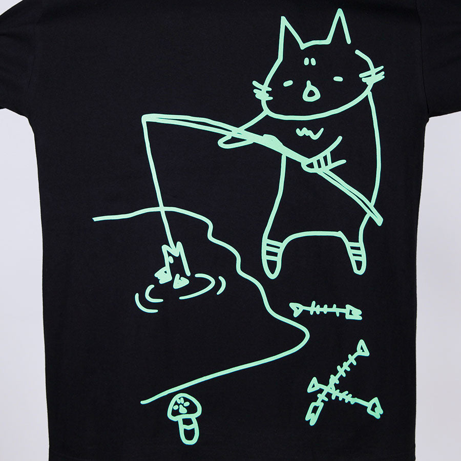 MINT NeKO Fishing BIG T-shirt / BK-GRN