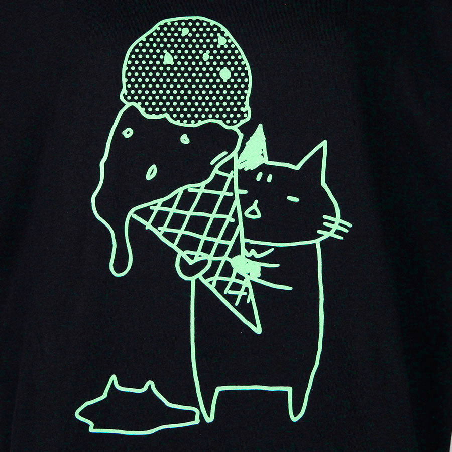 MINT NeKO アイスクリームTシャツ BK・M