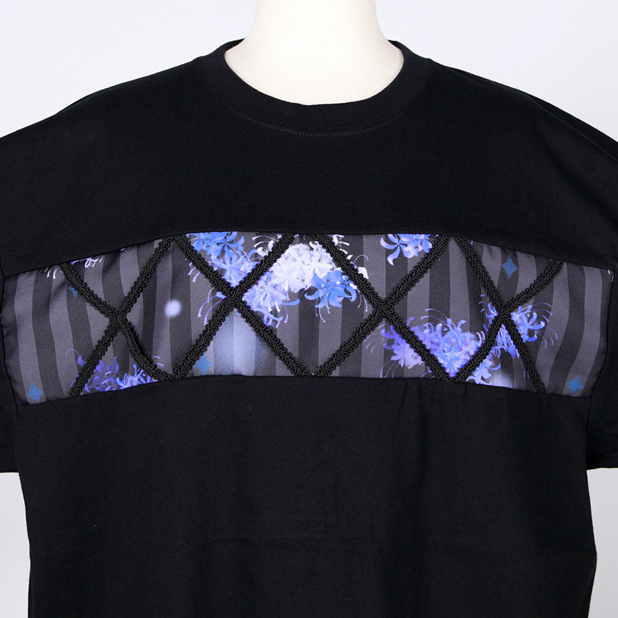 モリグチカ 籠の中の和柄Tシャツ BK-BL