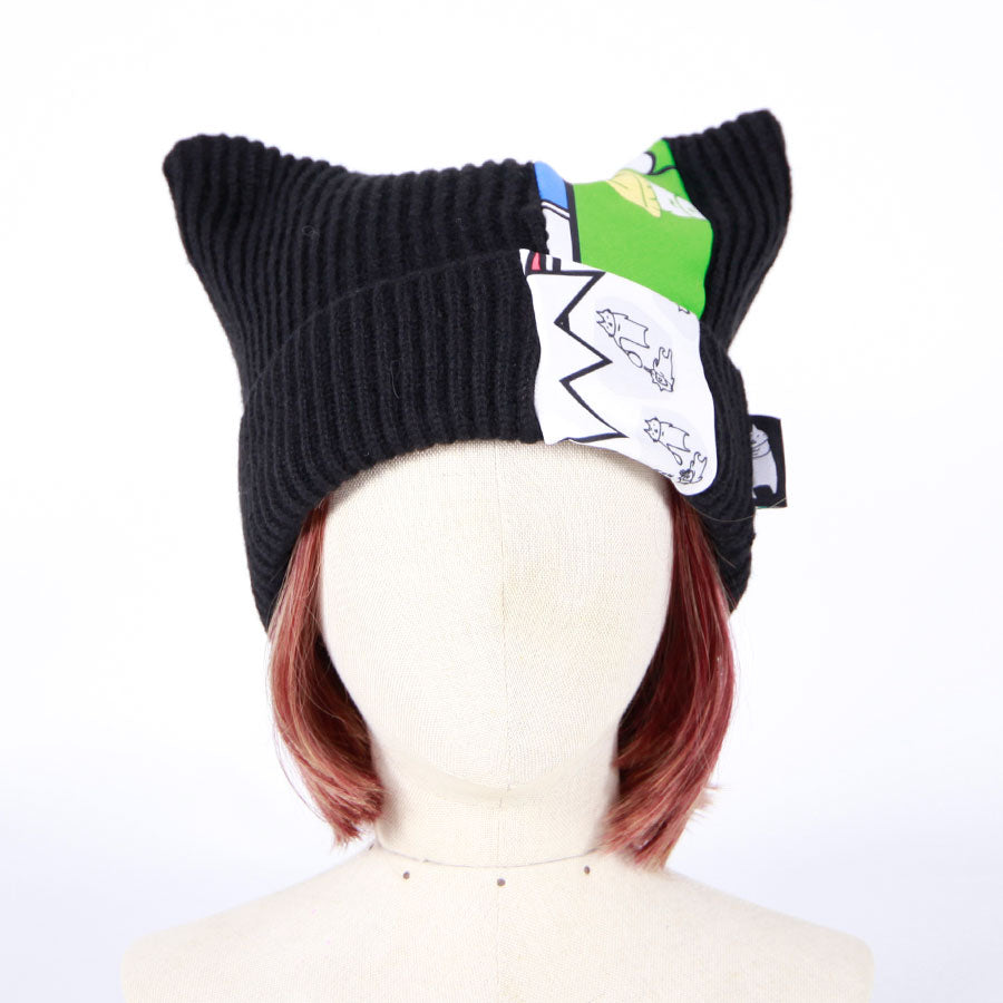 MINT NeKO ネコ耳ニット帽 BK-GRN