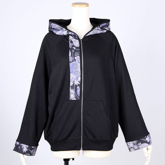 gouk 薄手カットソーパーカー BK-GY