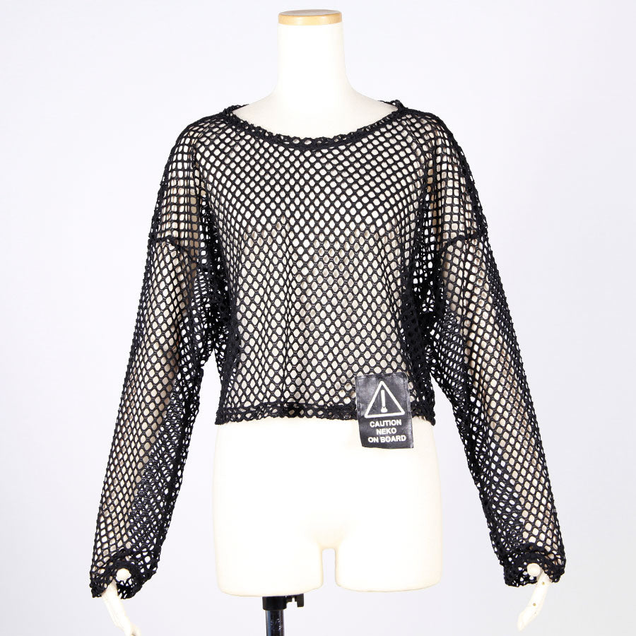 MINT NeKO メッシュカットソー BK-PK