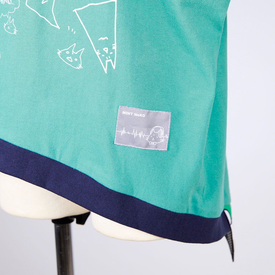 MINT NeKO Hand Printed Cat Ears Tops / C