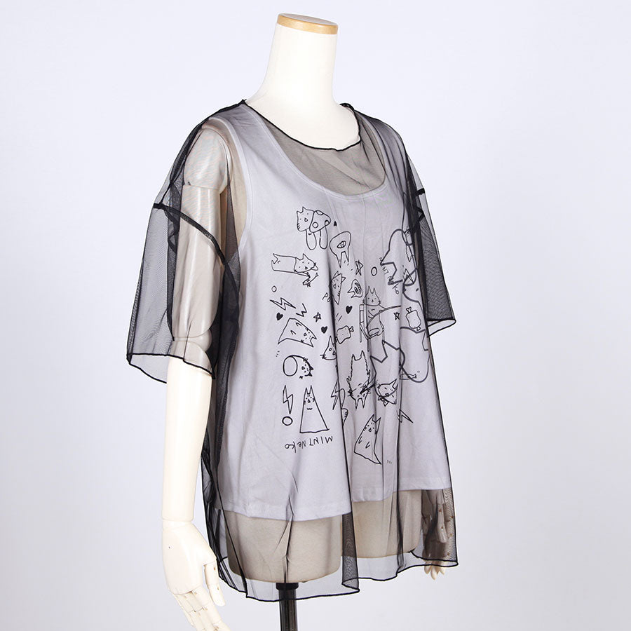 MINT NeKO See-through Layered Tops / C