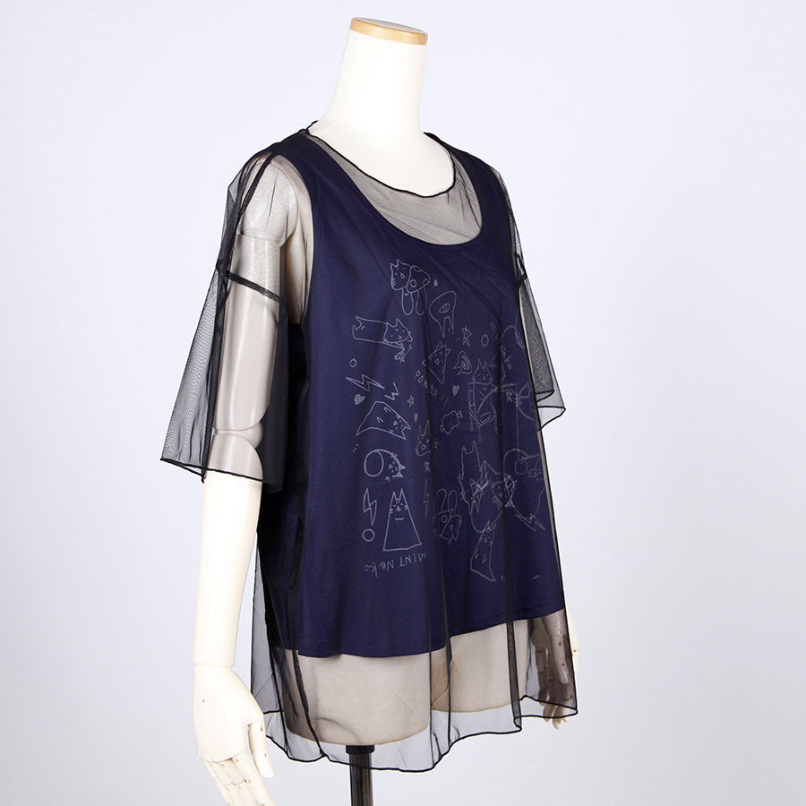 MINT NeKO See-through Layered Tops / D