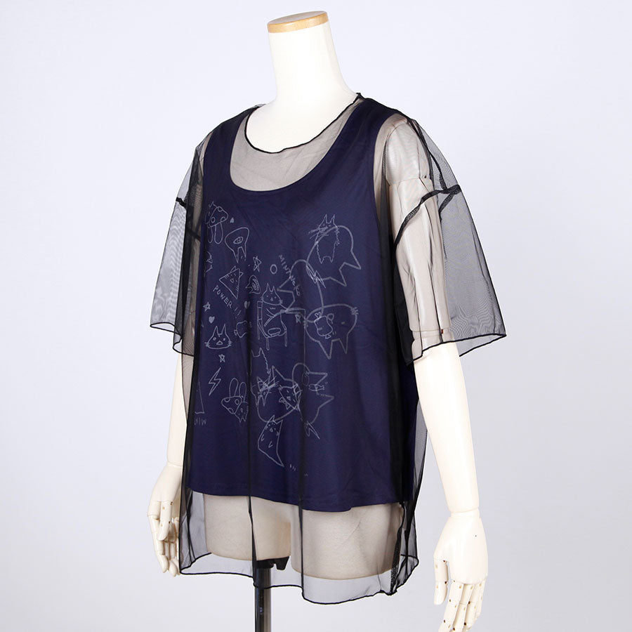 MINT NeKO See-through Layered Tops / D