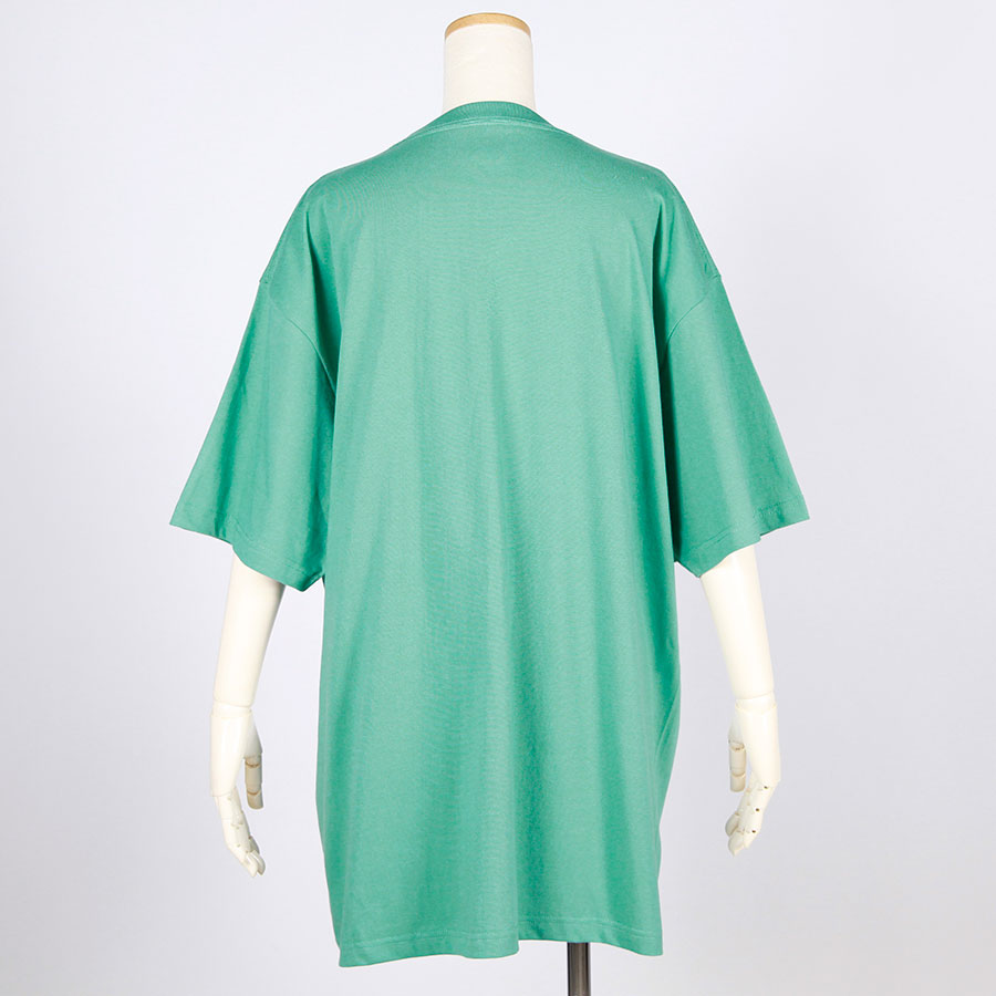 MINT NeKO Zipper Print Big T-Shirt / GRN