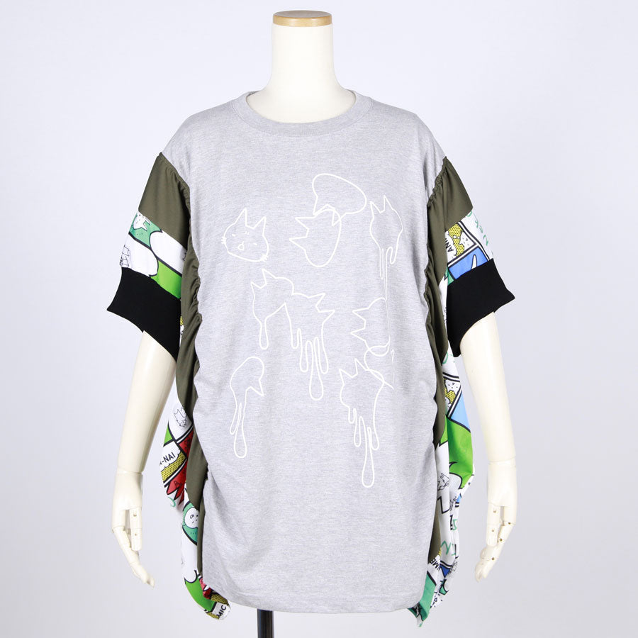MINT NeKO パッチワークギャザートップス GY