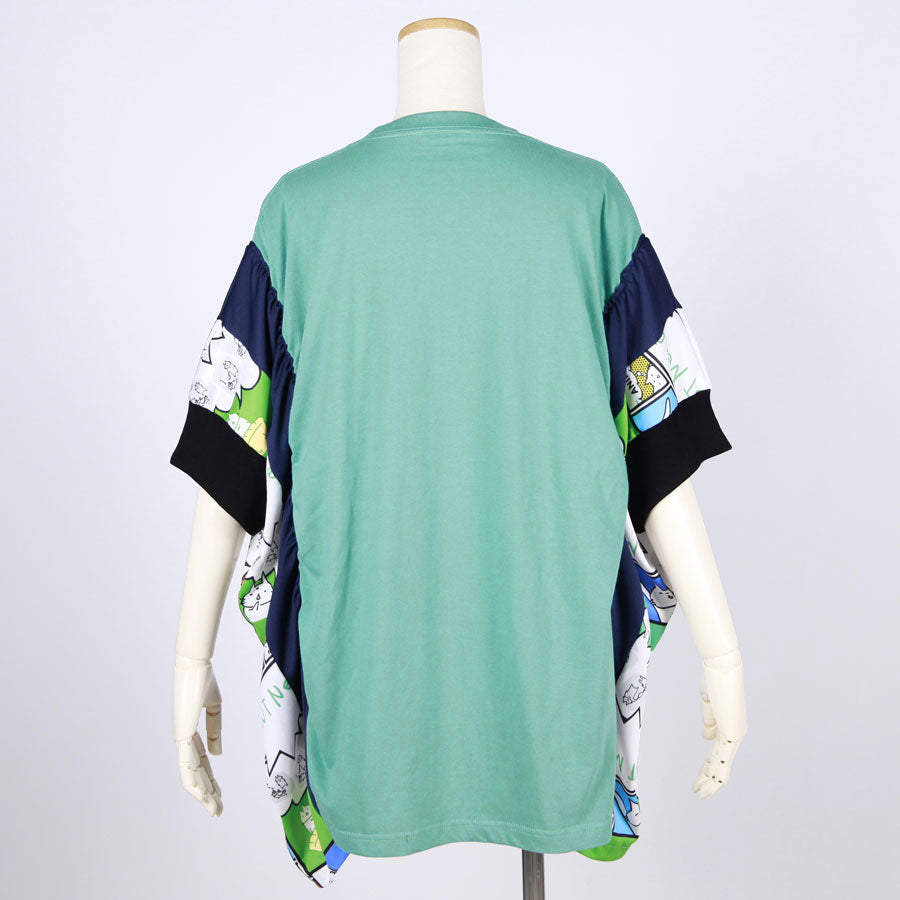 MINT NeKO パッチワークギャザートップス GRN