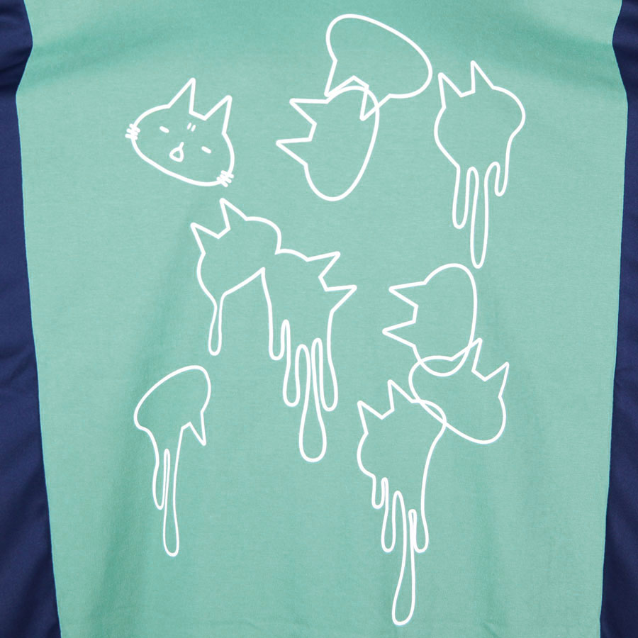 MINT NeKO パッチワークサイドギャザーカットソー GRN