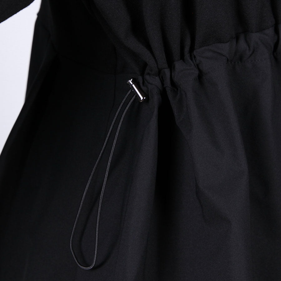 【一点物】TKg 花中の折り鶴黒 プリーツヘムトップス