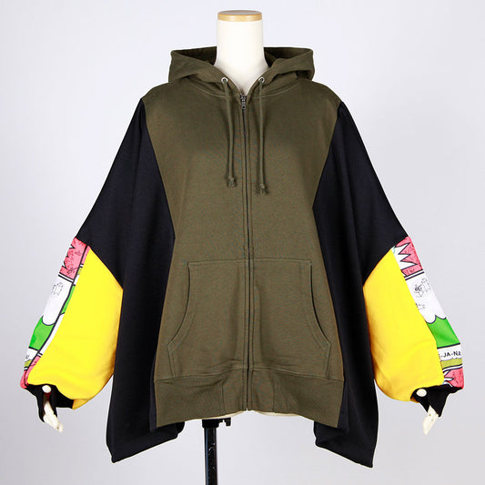 MINT NeKO Patchwork Wide Hoodie / A