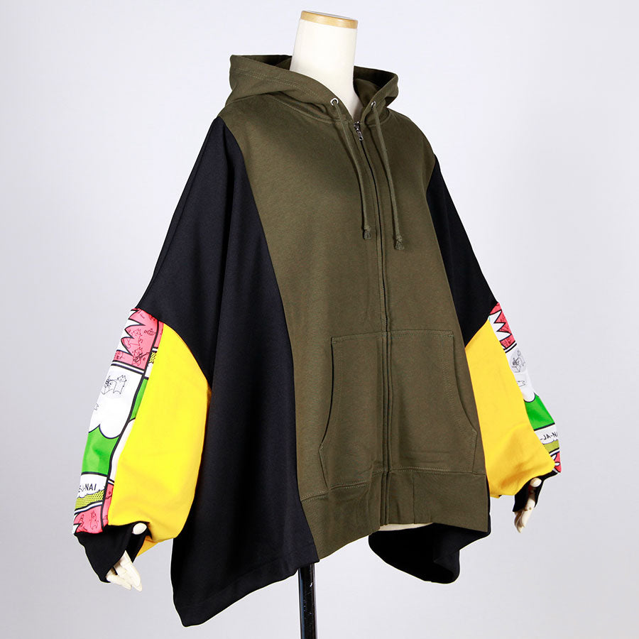 MINT NeKO Patchwork Wide Hoodie / A