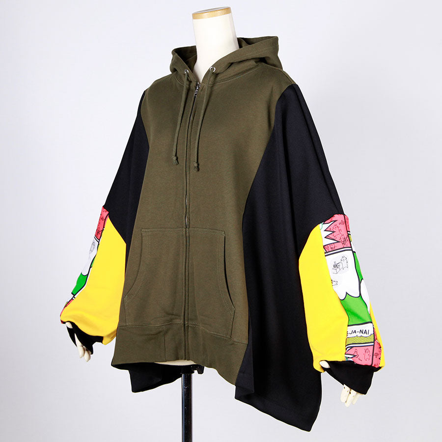 MINT NeKO Patchwork Wide Hoodie / A