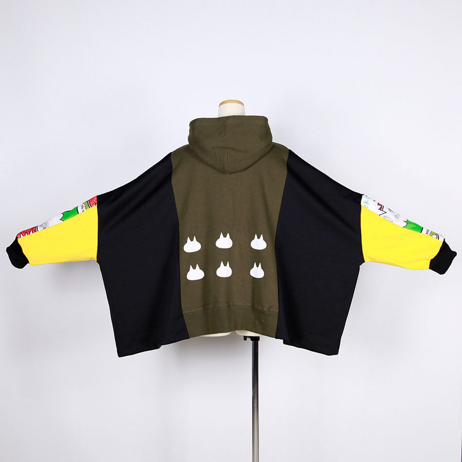 MINT NeKO Patchwork Wide Hoodie / A