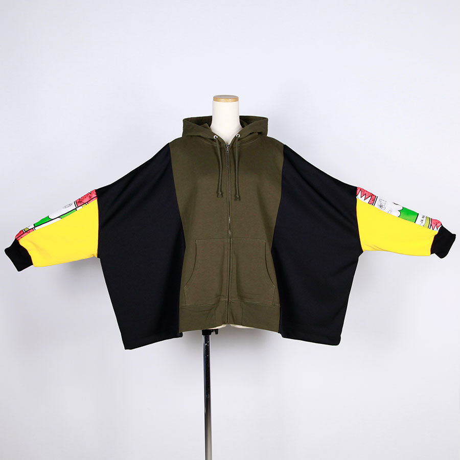 MINT NeKO Patchwork Wide Hoodie / A