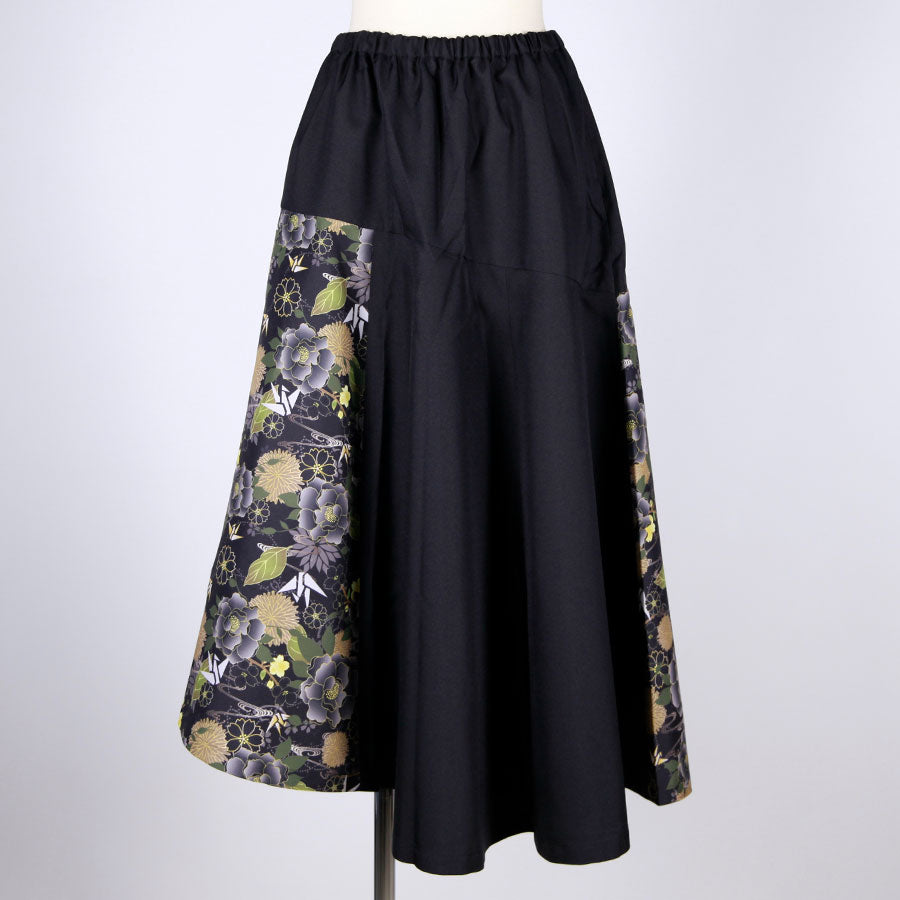 gouk 6枚切り替えフレアースカート BK-KHA