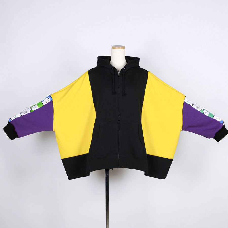 MINT NeKO Patchwork Wide Hoodie / C