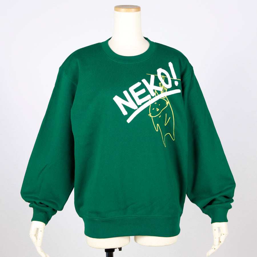 MINT NeKO Wagahai Hanging Sweatshirt / GRN-WH