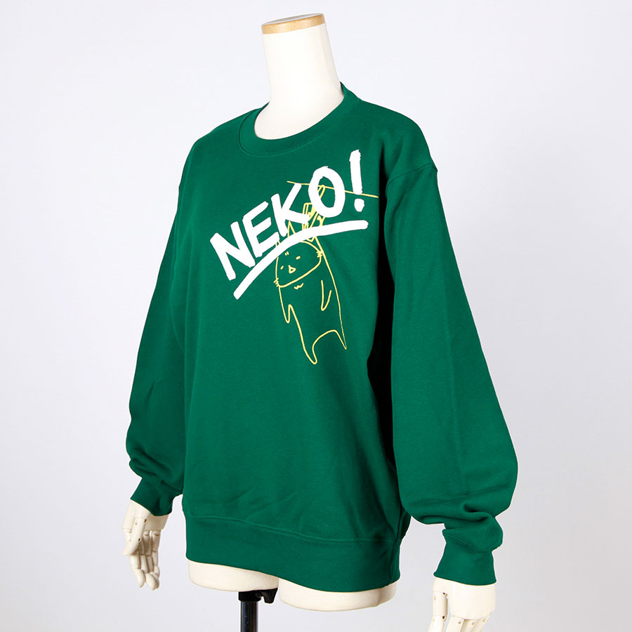 MINT NeKO Wagahai Hanging Sweatshirt / GRN-WH