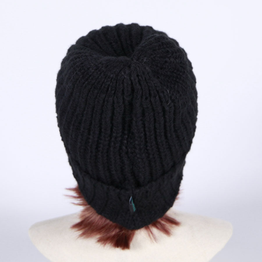 MINT NeKO ヘッドホンパッチニットキャップ BK-ORG