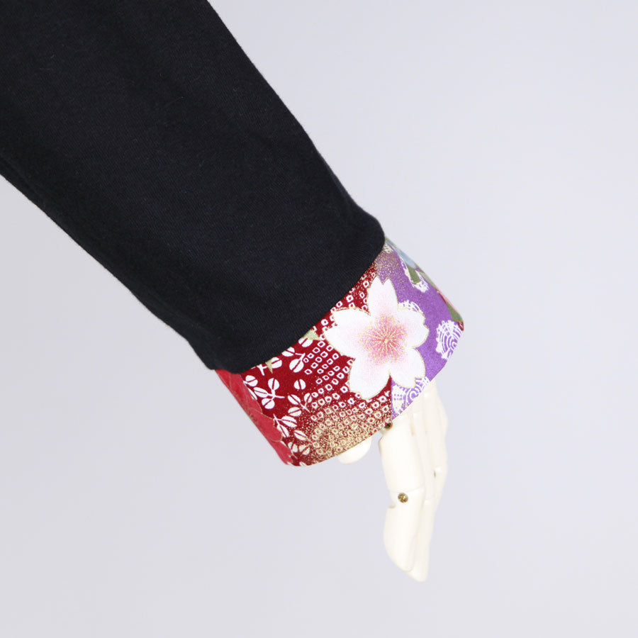 【一点物】TKg 舞い飛ぶ日本の花 小さな襟巻きトップス