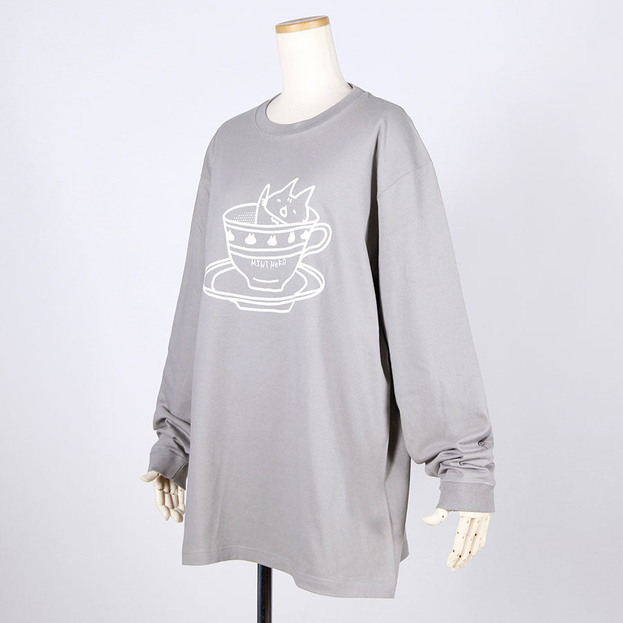 MINT NeKO ティーパーティーロンT GY-WH・XL