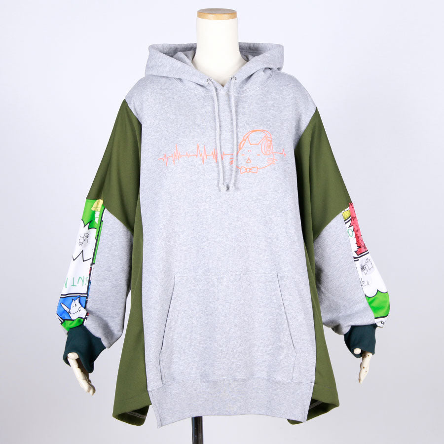 MINT NeKO パッチワークワイドフーディー E