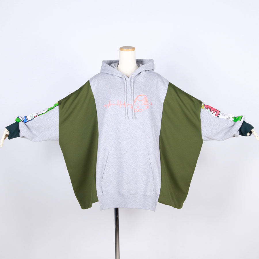 MINT NeKO パッチワークワイドフーディー E