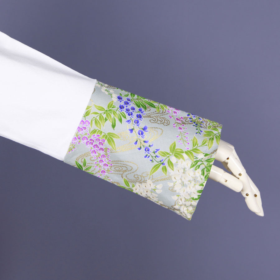 【一点物】TKg 秘色色の藤 白いカーディガン