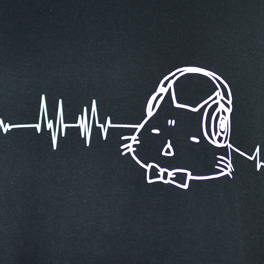 MINT NeKO Headphone T-shirt BK-WH・L