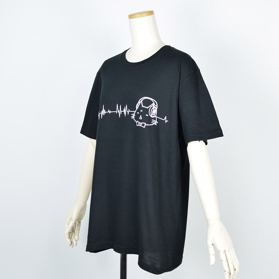 MINT NeKO Headphone T-shirt BK-WH・L