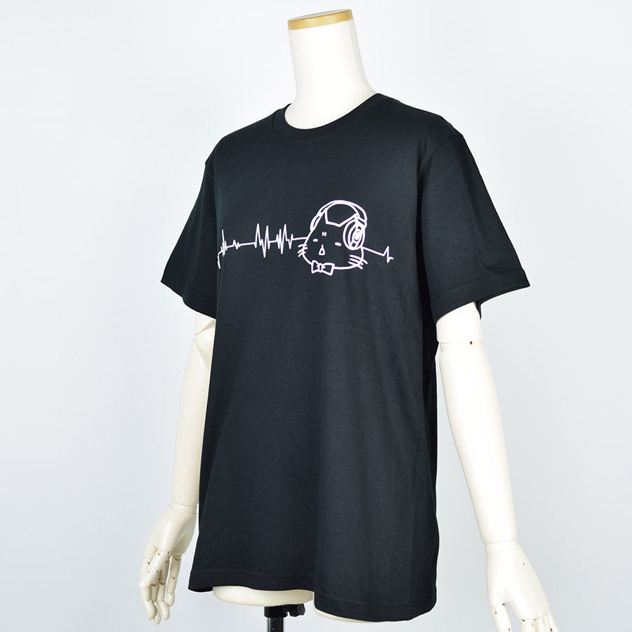 MINT NeKO ヘッドホンTシャツ BK-WH・M