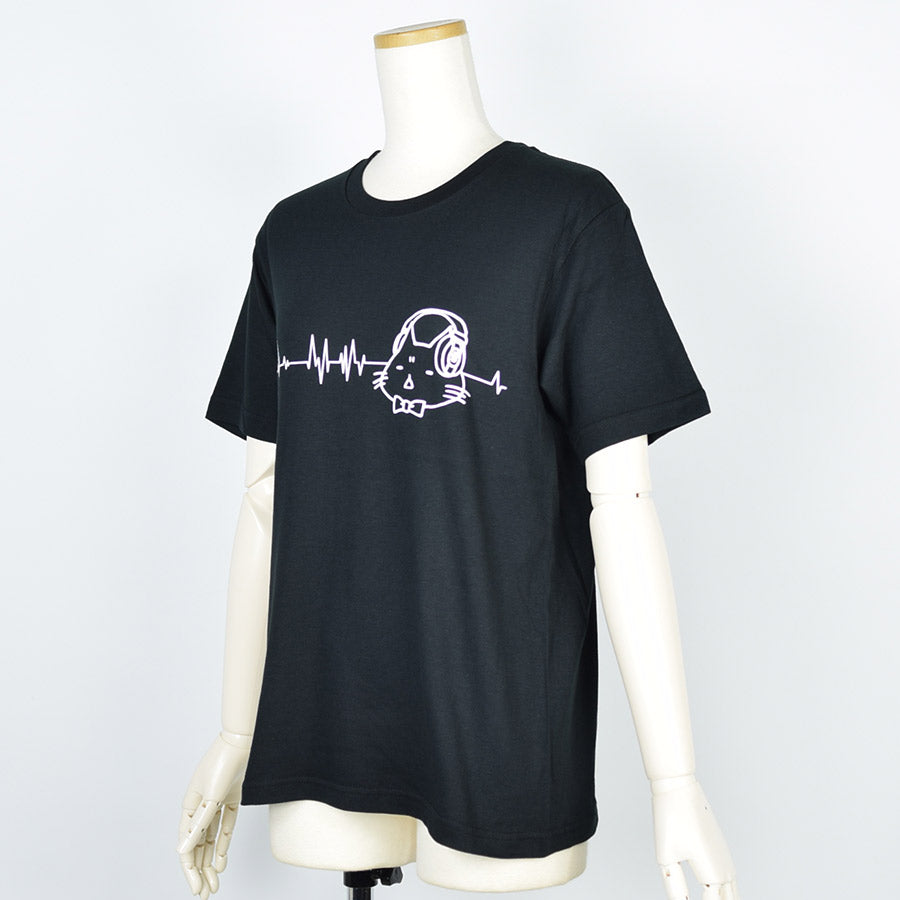 MINT NeKO Headphone T-shirt BK-WH・S