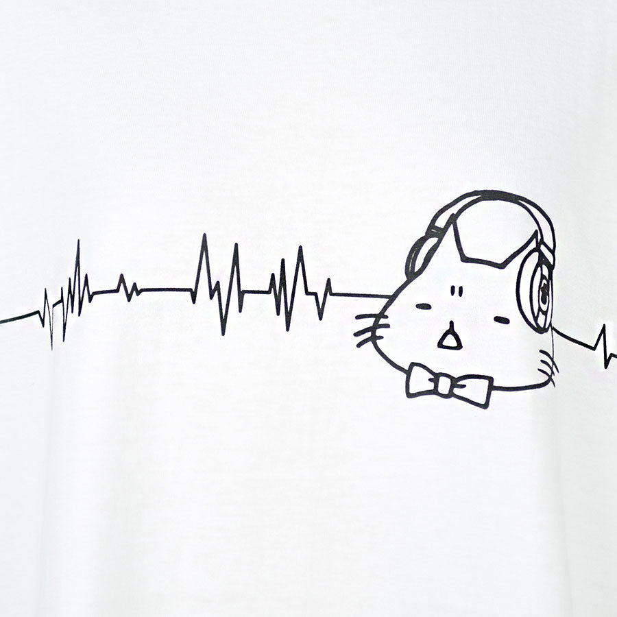 MINT NeKO Headphone T-shirt WH-BK・M