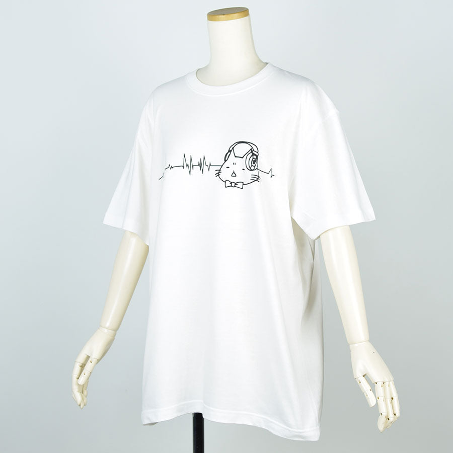 MINT NeKO ヘッドホンTシャツ WH-BK・L