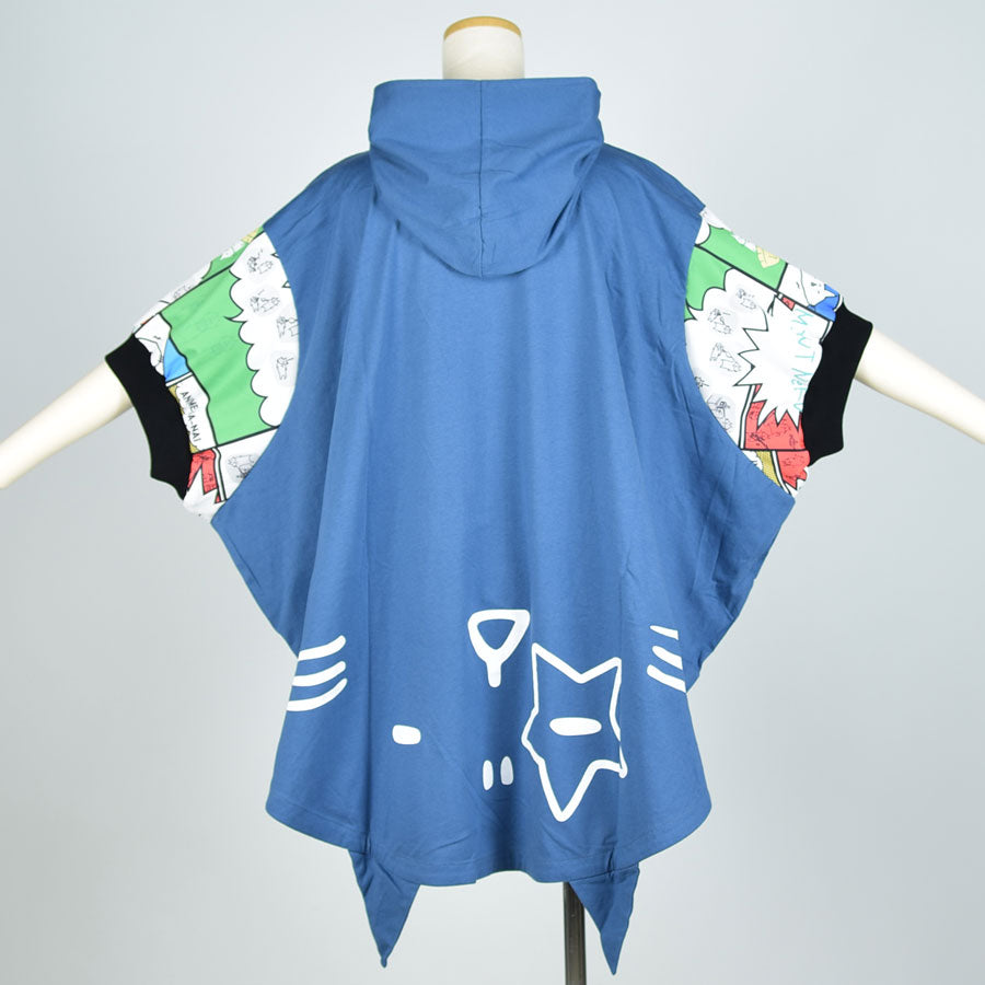 MINT NeKO Big Sleeve Poncho Hoodie BL