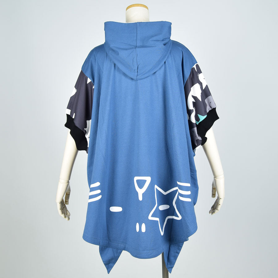 MINT NeKO Big Sleeve Poncho Hoodie BL-BK