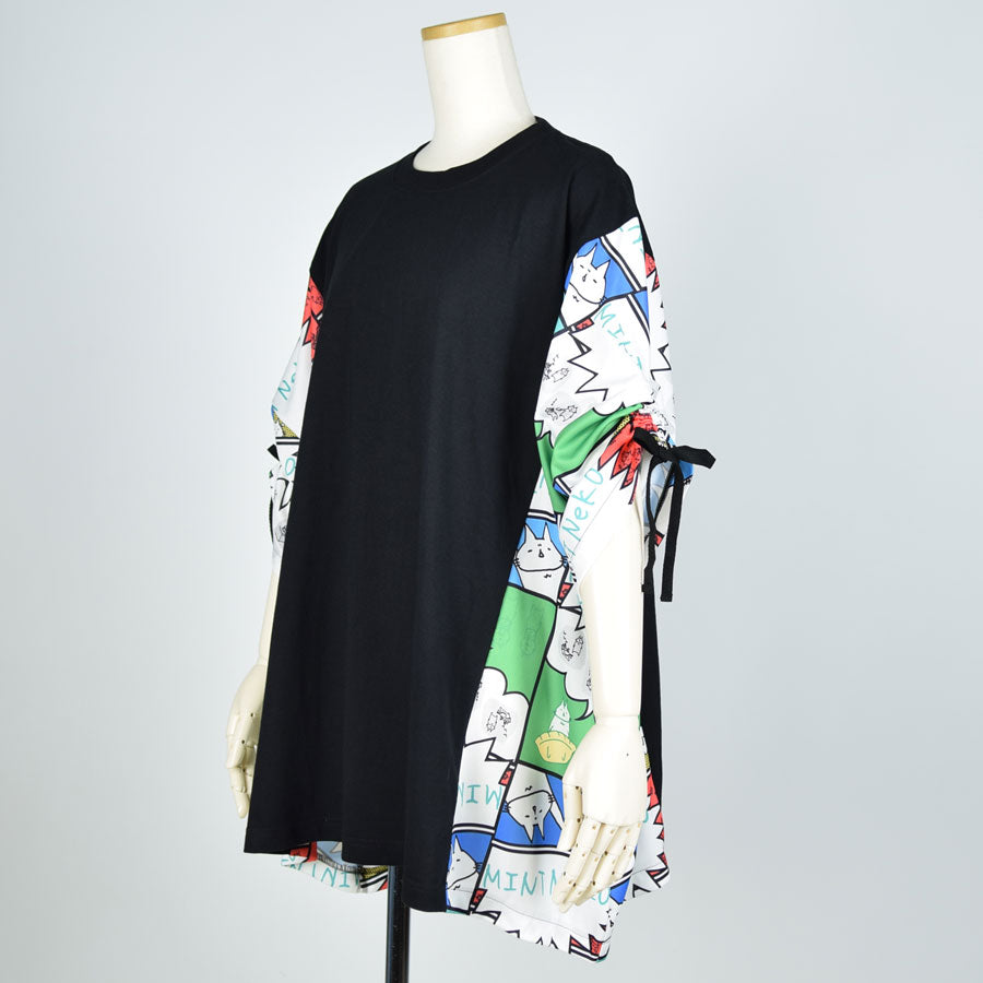 MINT NeKO Gather Sleeve Tops BK-GRN