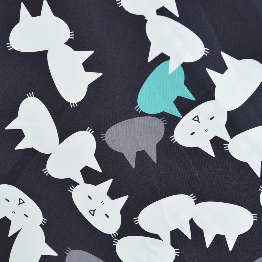 MINT NeKO パッチワークフレアスカート BK-WH