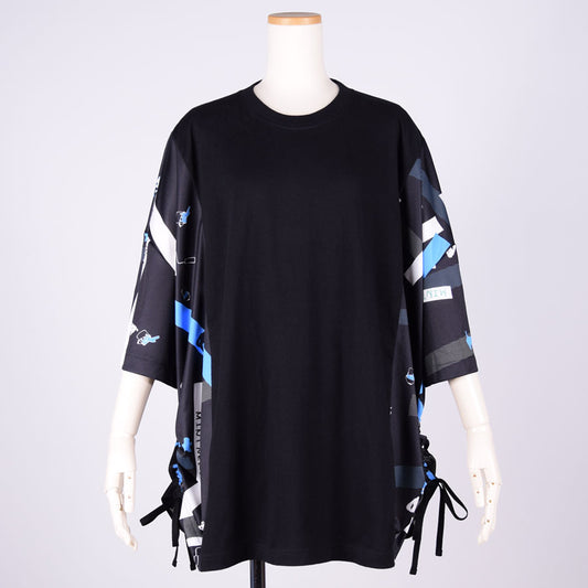 MINT NeKO サイドギャザーカットソー BK-BL