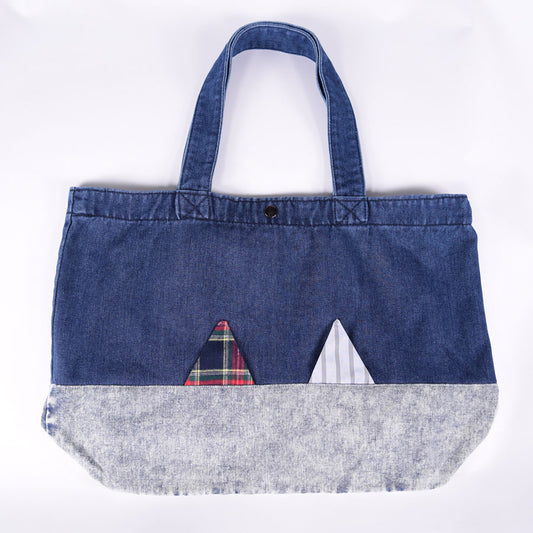 MINT NeKO Patchwork Denim Tote Bag / A