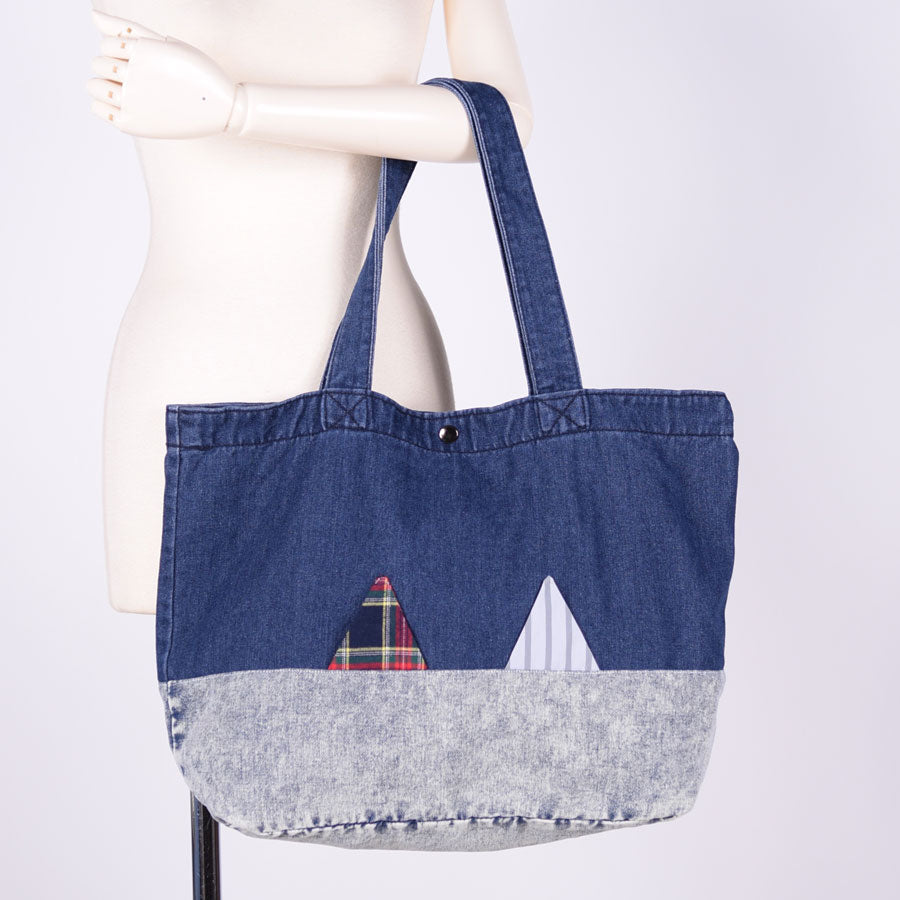 MINT NeKO パッチワークデニムトートバッグ A