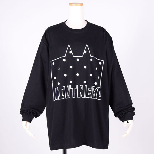 MINT NeKO Dot Logo Long Sleeve T-shirt / BK