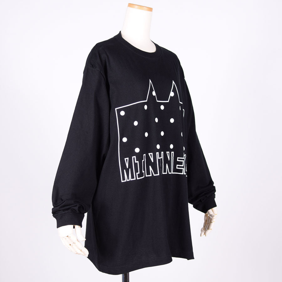 MINT NeKO Dot Logo Long Sleeve T-shirt / BK