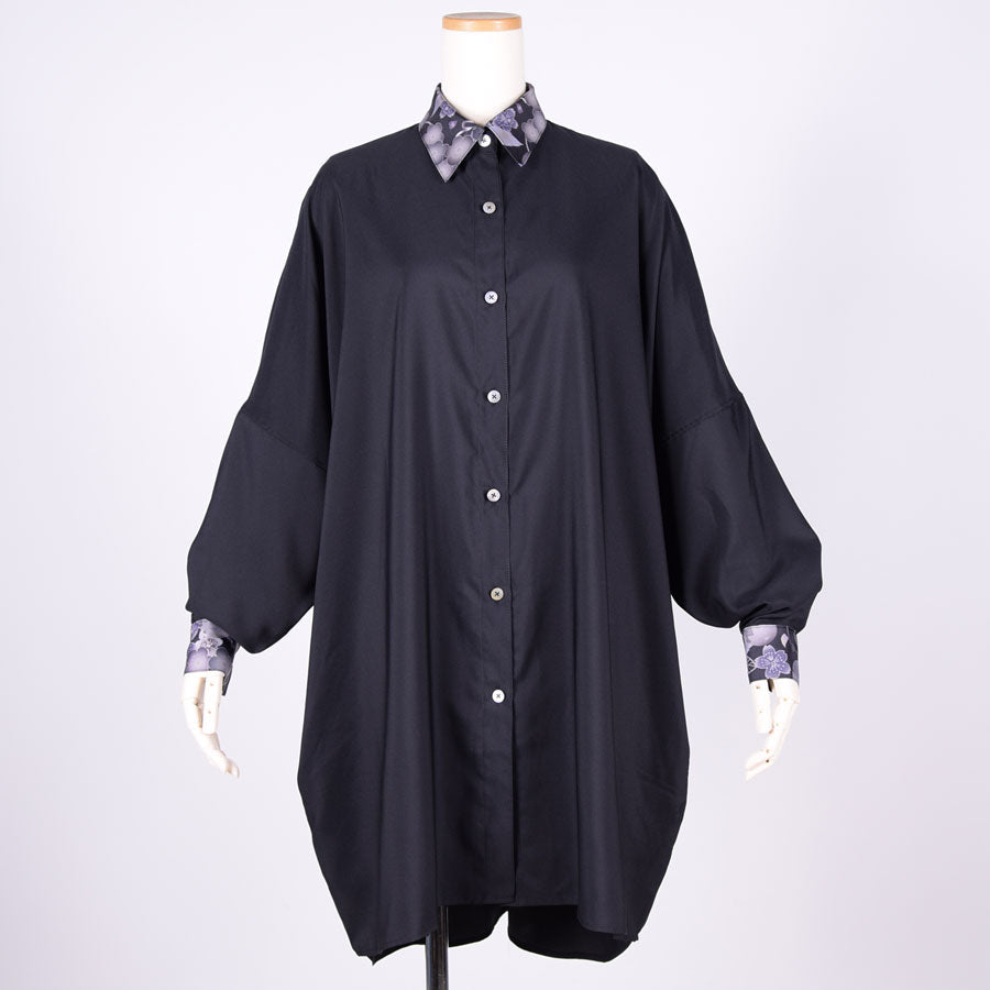 gouk ビッグシャツコート BK-GY