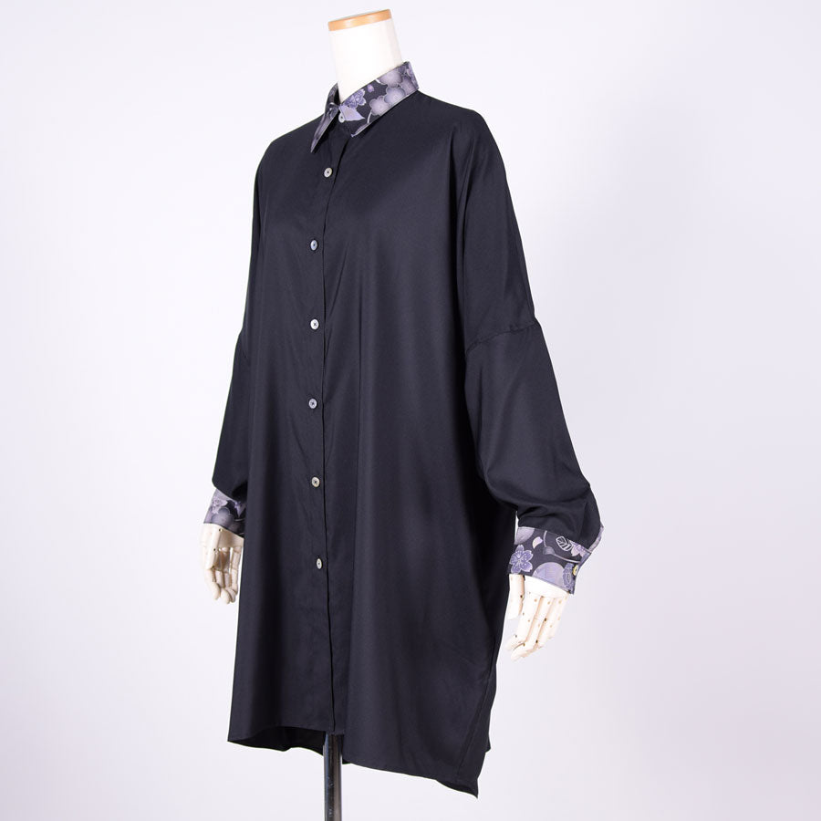 gouk ビッグシャツコート BK-GY