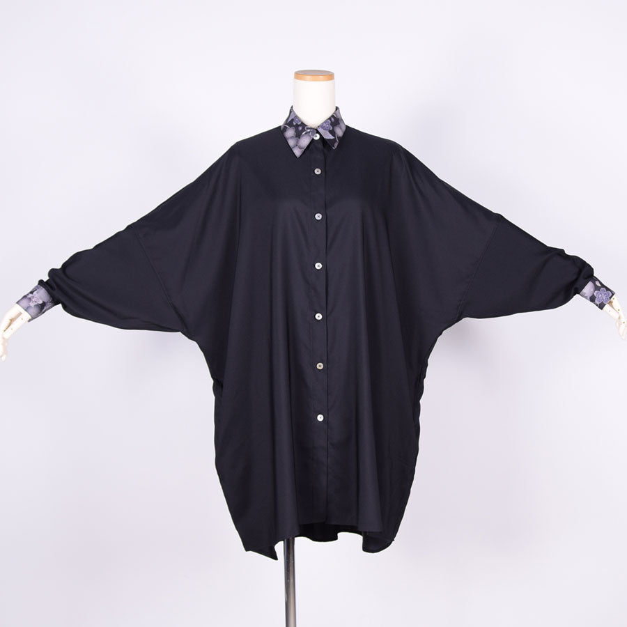 gouk ビッグシャツコート BK-GY