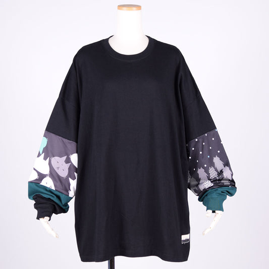 MINT NeKO パッチワークカットソー BK